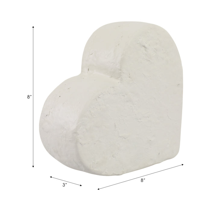 8\" Textured Ecomix Heart - Ivory 
