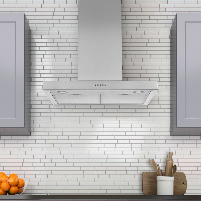 Ancona 30\" Convertible Wall-Mounted Rectangular Range Hood - AN-1159 
