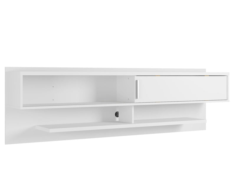 Manhattan Comfort Astor 70.86\" Modern Floating Entertainment Center with Media Shelves - White