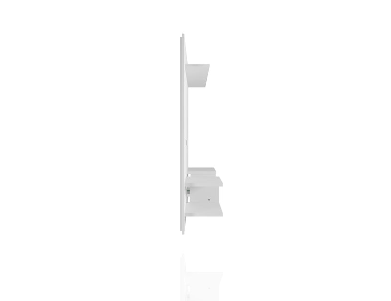 Manhattan Comfort Plaza 64.25\" Modern Floating Wall Entertainment Center with Display Shelves - White