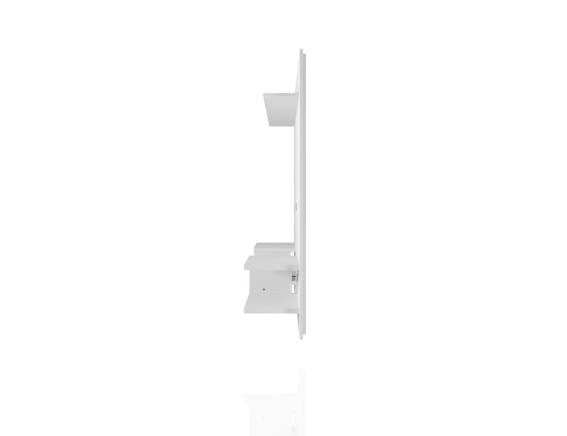 Manhattan Comfort Plaza 64.25\" Modern Floating Wall Entertainment Center with Display Shelves - White