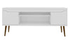 Manhattan Comfort Bradley 62.99\" TV Stand with 2 Media Shelves & 2 Storage Shelves - White & Rustic Brown