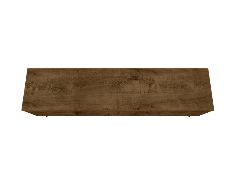 Manhattan Comfort Bradley 62.99\" TV Stand with 2 Media Shelves & 2 Storage Shelves - Rustic Brown & Yellow