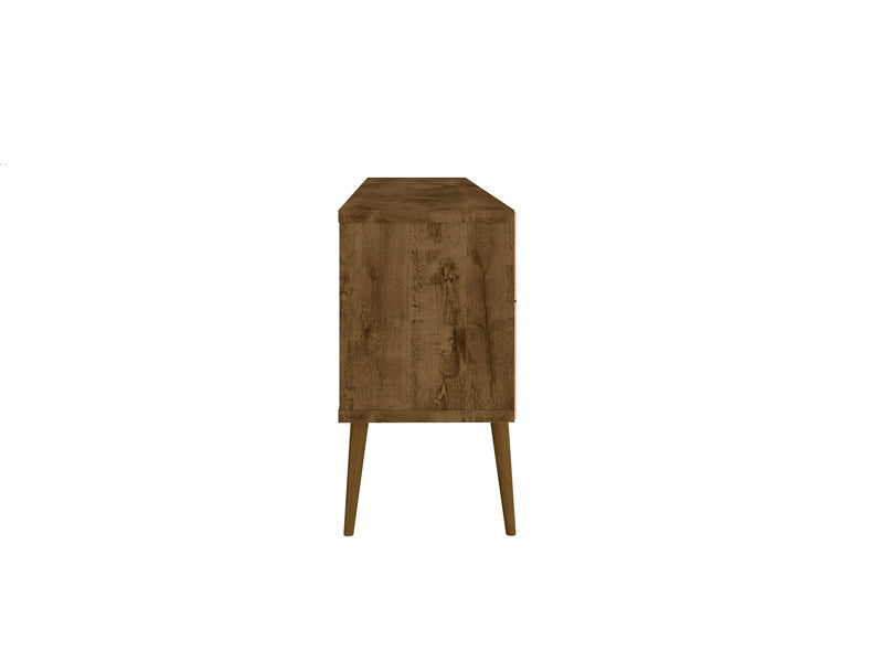 Manhattan Comfort Bradley 62.99\" TV Stand with 2 Media Shelves & 2 Storage Shelves - Rustic Brown