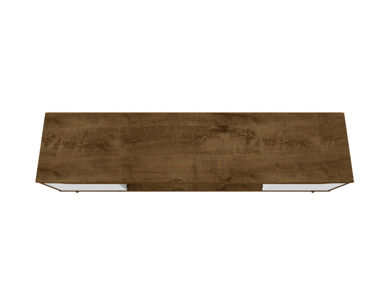 Manhattan Comfort Bradley 62.99\" TV Stand with 2 Media Shelves & 2 Storage Shelves - Rustic Brown