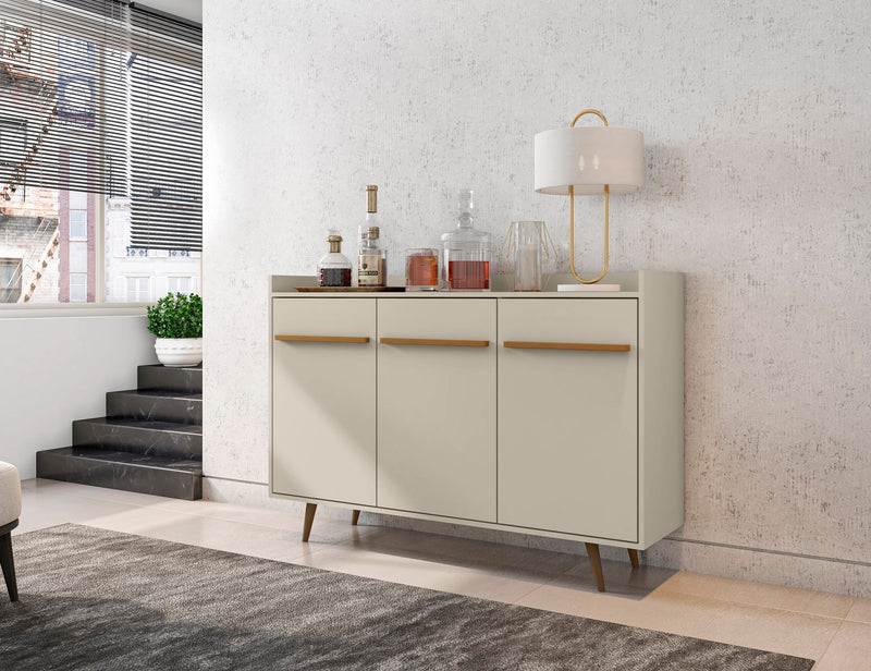 Manhattan Comfort Bradley 53.54” Buffet Stand with 4 Shelves - Off White