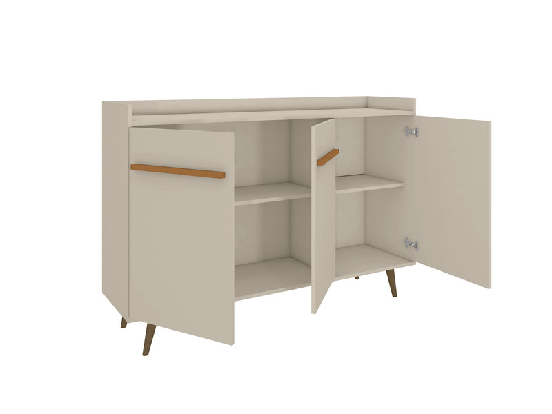 Manhattan Comfort Bradley 53.54” Buffet Stand with 4 Shelves - Off White