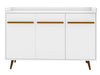 Manhattan Comfort Bradley 53.54” Buffet Stand with 4 Shelves - White