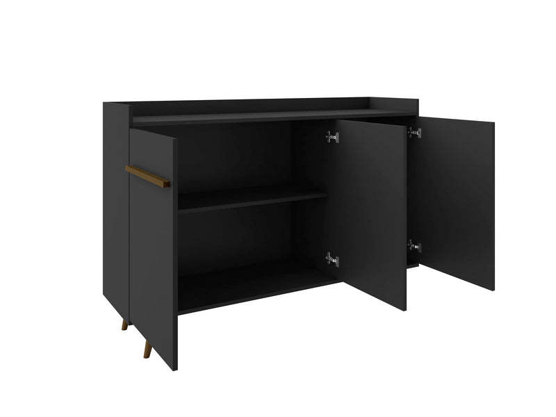 Manhattan Comfort Bradley 53.54” Buffet Stand with 4 Shelves - Black