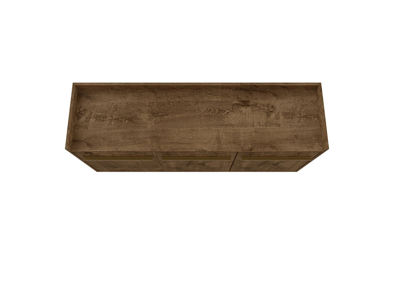 Manhattan Comfort Bradley 53.54” Buffet Stand with 4 Shelves - Rustic Brown