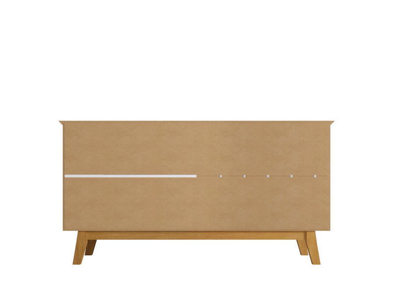 Manhattan Comfort Yonkers 62.99” Sideboard with Solid Wood Legs & 2 Cabinets - Rustic Brown