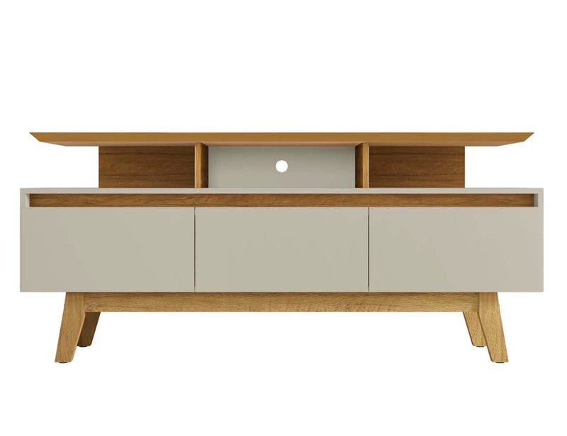 Manhattan Comfort Yonkers 62.99\" TV Stand with Solid Wood Legs & 6 Media Storage Compartments - Off 