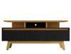 Manhattan Comfort Yonkers 62.99\" TV Stand with Solid Wood Legs & 6 Media Storage Compartments - Blac