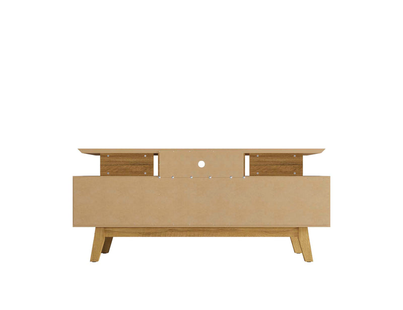 Manhattan Comfort Yonkers 62.99\" TV Stand with Solid Wood Legs & 6 Media Storage Compartments - Blac