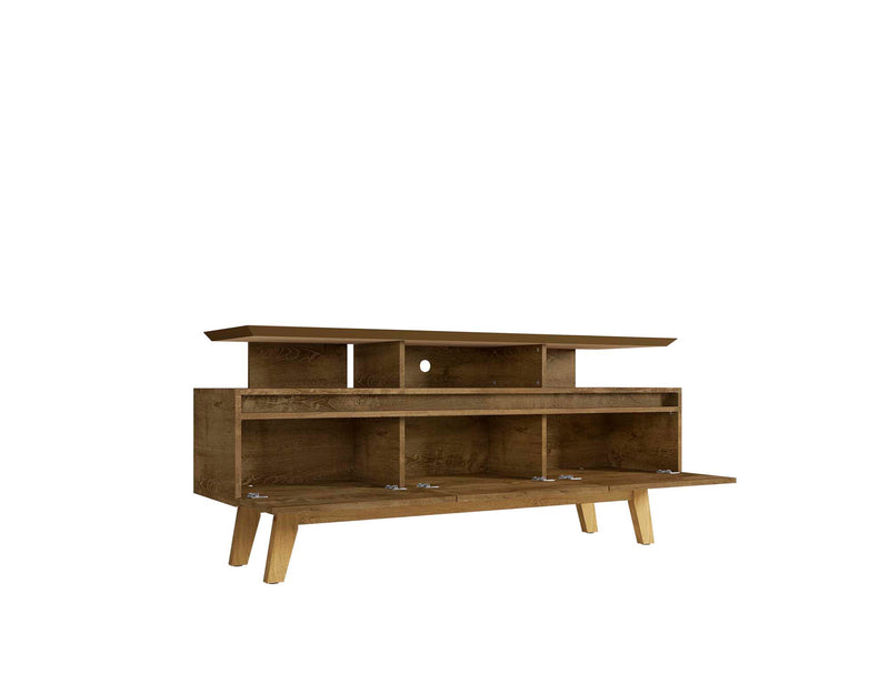Manhattan Comfort Yonkers 62.99\" TV Stand with Solid Wood Legs & 6 Media Storage Compartments - Rust