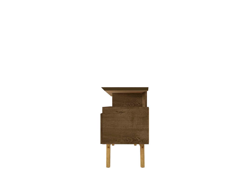 Manhattan Comfort Yonkers 62.99\" TV Stand with Solid Wood Legs & 6 Media Storage Compartments - Rust