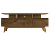Manhattan Comfort Yonkers 70.86\" TV Stand with Solid Wood Legs & 6 Media Storage Compartments - Rust