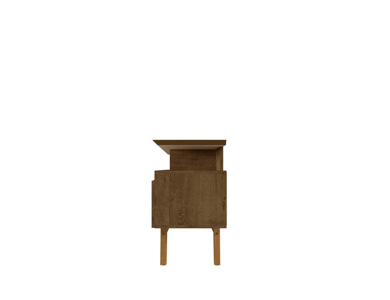 Manhattan Comfort Yonkers 70.86\" TV Stand with Solid Wood Legs & 6 Media Storage Compartments - Rust