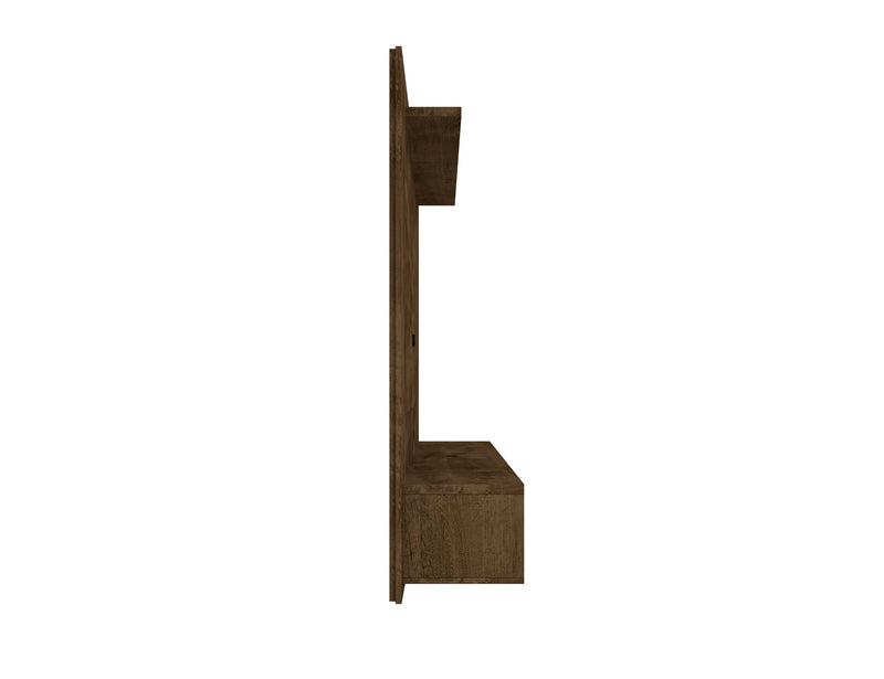 Manhattan Comfort Liberty 70.86\" Floating Wall Entertainment Center with Overhead Shelf - Rustic Brown