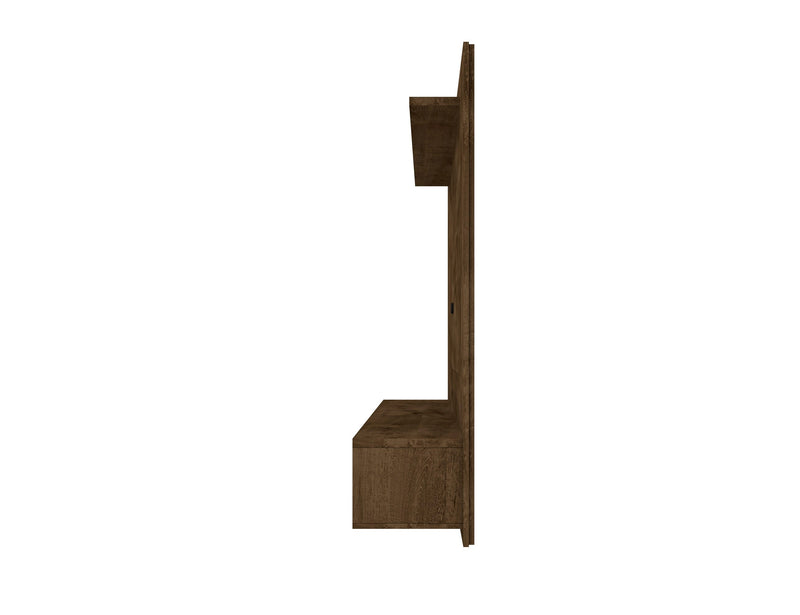 Manhattan Comfort Liberty 70.86\" Floating Wall Entertainment Center with Overhead Shelf - Rustic Brown