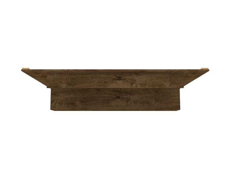 Manhattan Comfort Liberty 70.86\" Floating Wall Entertainment Center with Overhead Shelf - Rustic Brown