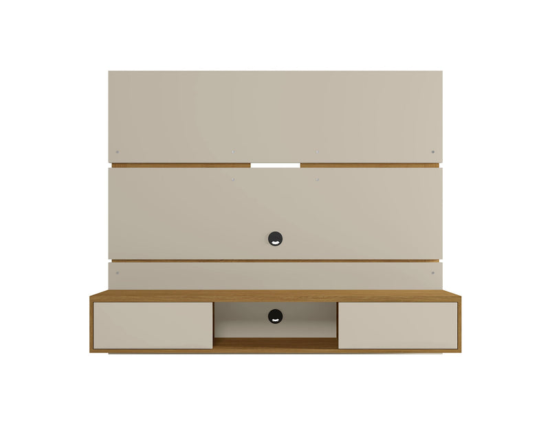 Manhattan Comfort Vernon 62.99\" Floating Wall Entertainment Center - Off White & Cinnamon