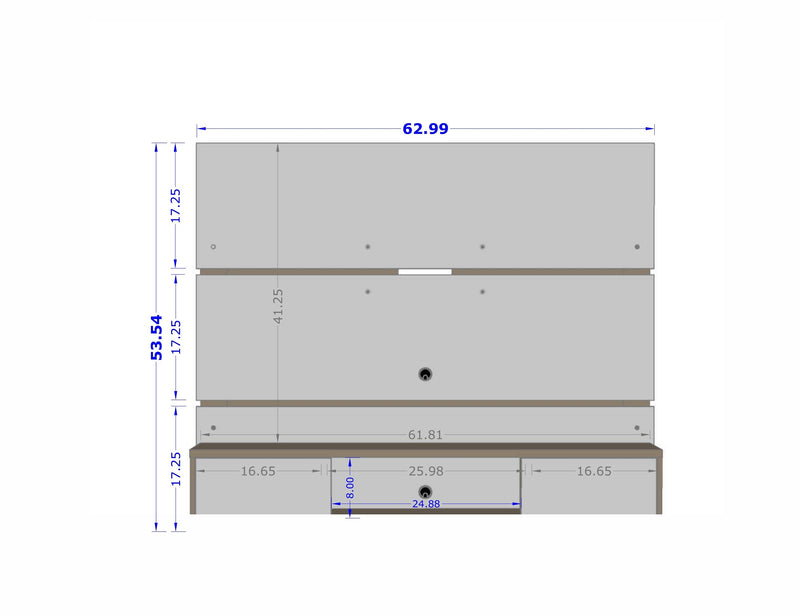 Manhattan Comfort Vernon 62.99\" Floating Wall Entertainment Center - Off White & Cinnamon