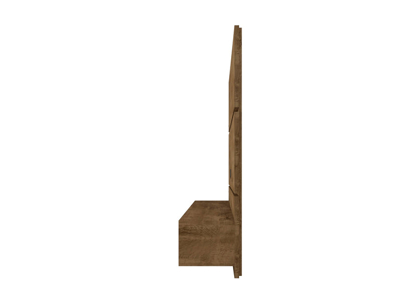 Manhattan Comfort Vernon 62.99\" Floating Wall Entertainment Center - Rustic Brown