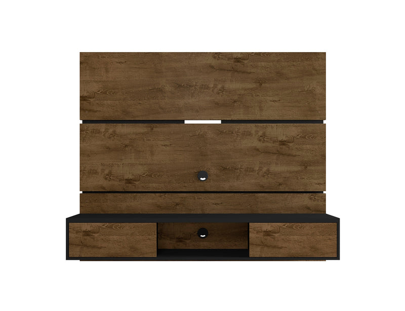 Manhattan Comfort Vernon 62.99\" Floating Wall Entertainment Center - Rustic Brown & Black