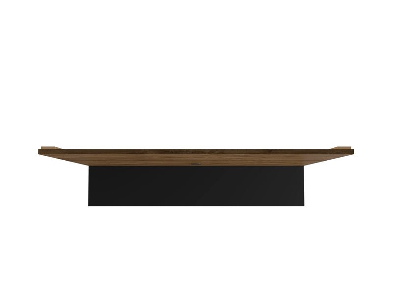 Manhattan Comfort Vernon 62.99\" Floating Wall Entertainment Center - Rustic Brown & Black