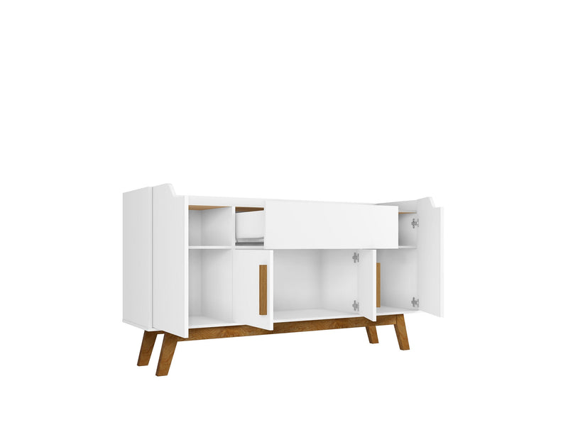 Manhattan Comfort Addie 53.54” Sideboard with 5 Shelves - White