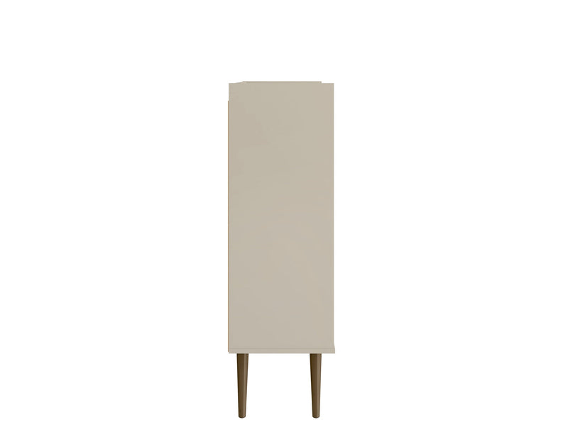 Manhattan Comfort Bogart Mid-Century Modern Accent Cabinet - Off-White & Natural