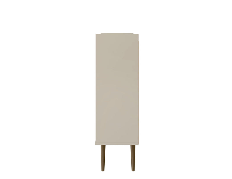Manhattan Comfort Bogart Mid-Century Modern Accent Cabinet - Off-White & Natural