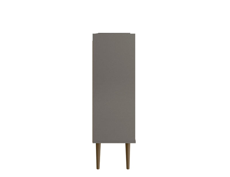 Manhattan Comfort Bogart Mid-Century Modern Accent Cabinet - Grey & Natural