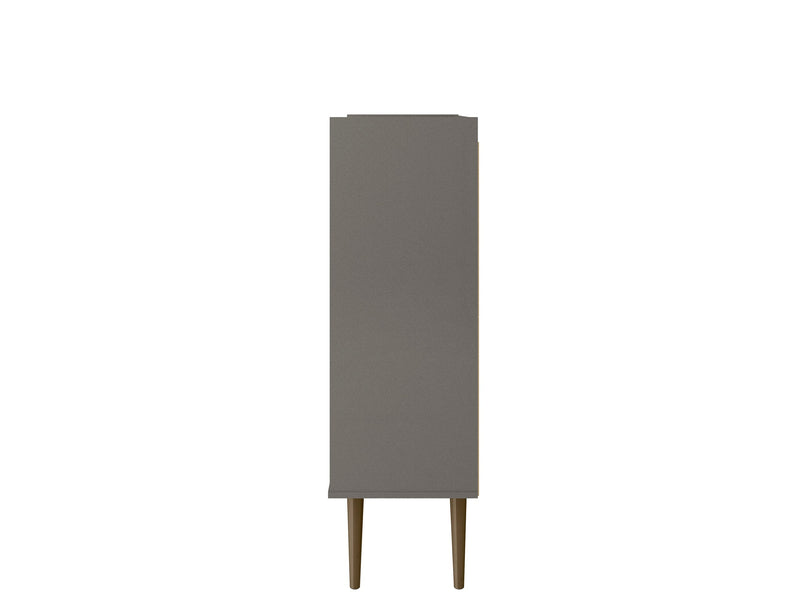 Manhattan Comfort Bogart Mid-Century Modern Accent Cabinet - Grey & Natural