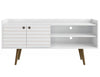 Manhattan Comfort Bogart 53.54\" Mid-Century Modern TV Stand - White & Natural