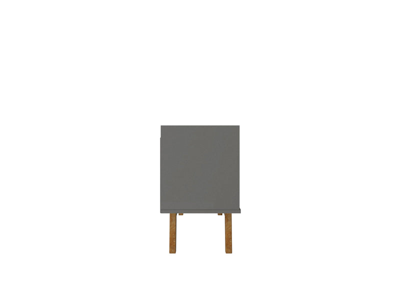 Manhattan Comfort Mid-Century Modern Marcus 53.14\" TV Stand with Solid Wood Legs - Grey & Natural