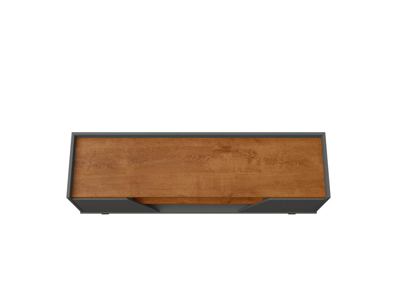 Manhattan Comfort Mid-Century Modern Marcus 53.14\" TV Stand with Solid Wood Legs - Grey & Natural