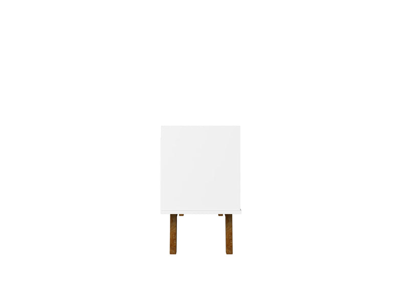 Manhattan Comfort Mid-Century Modern Marcus 53.14\" TV Stand with Solid Wood Legs - White