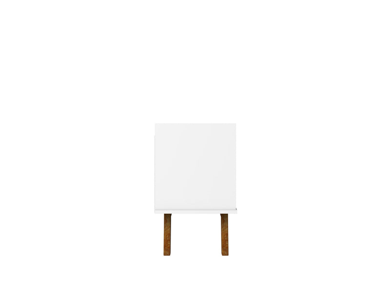 Manhattan Comfort Mid-Century Modern Marcus 62.99\" TV Stand with Solid Wood Legs - White
