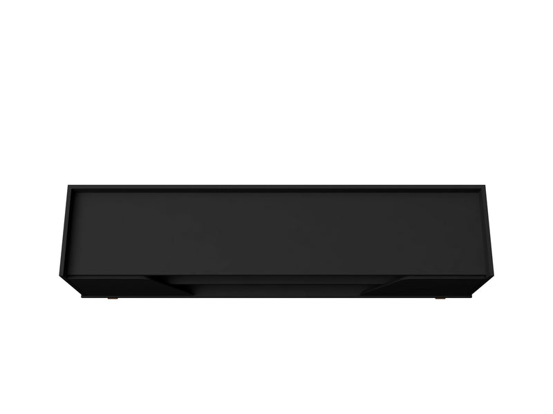 Manhattan Comfort Mid-Century Modern Marcus 62.99\" TV Stand with Solid Wood Legs - Matte Black