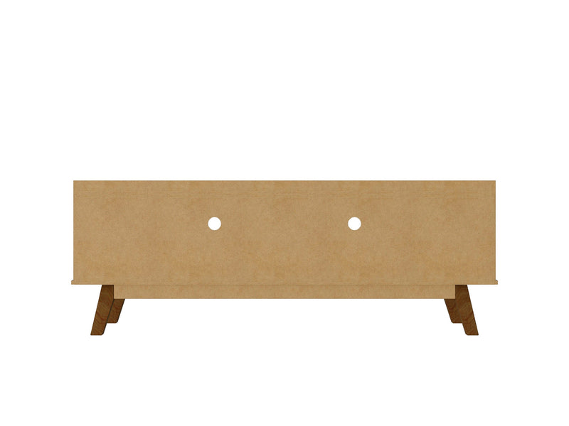 Manhattan Comfort Mid-Century Modern Marcus 62.99\" TV Stand with Solid Wood Legs - Matte Black