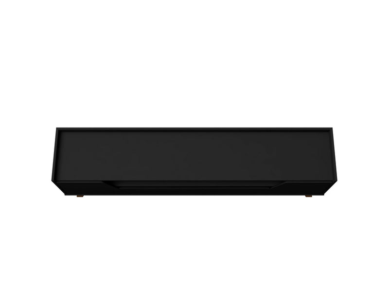 Manhattan Comfort Mid-Century Modern Marcus 70.86\" TV Stand with Solid Wood Legs - Matte Black