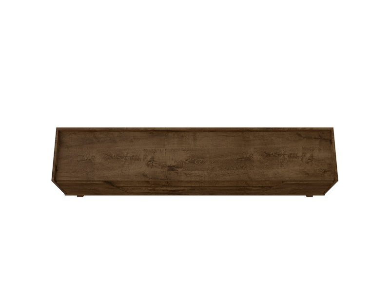 Manhattan Comfort Mid-Century Modern Marcus 70.86\" TV Stand with Solid Wood Legs - Rustic Brown