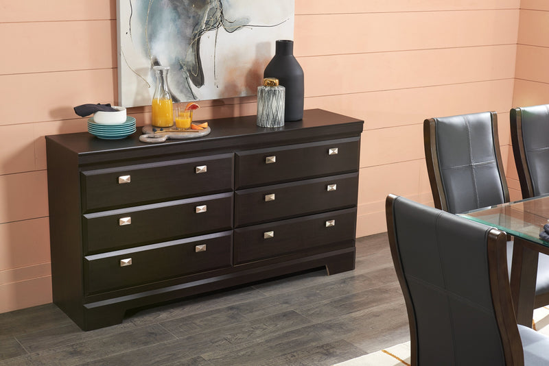 Yorkdale Bedroom 6-Drawer Dresser, 61.4\"W x 32.3\"H, Made in Canada - Brown 