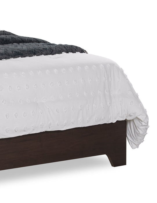 Yorkdale Panel Bed with Headboard & Frame, Made in Canada, Brown - Queen Size 
