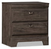 Yorkdale Bedside 2-Drawer Nightstand, 23.5\"W x 24.7\"H, Made in Canada - Grey 