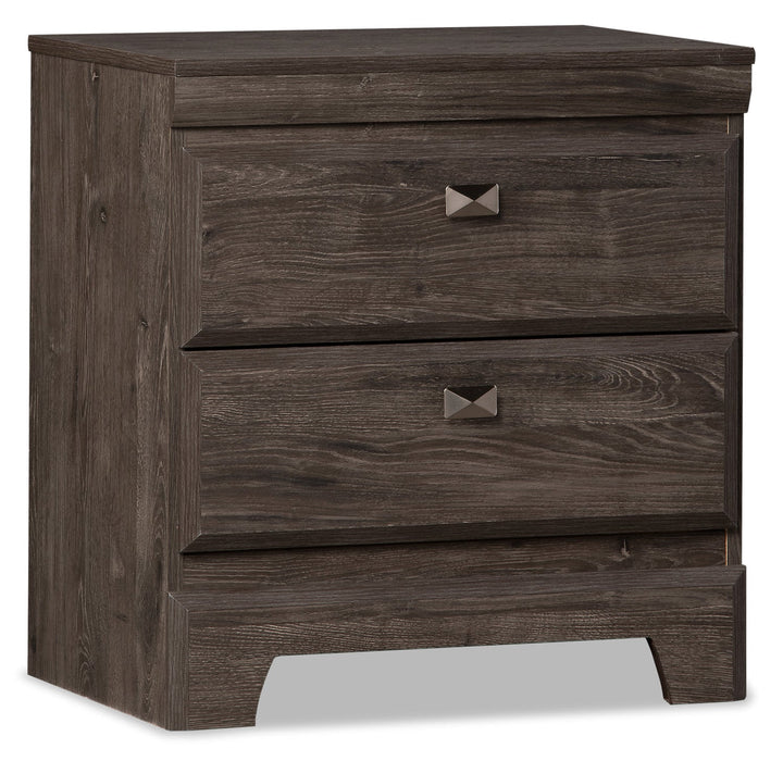 Yorkdale Bedside 2-Drawer Nightstand, 23.5\"W x 24.7\"H, Made in Canada - Grey 