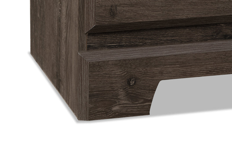 Yorkdale Bedside 2-Drawer Nightstand, 23.5\"W x 24.7\"H, Made in Canada - Grey 