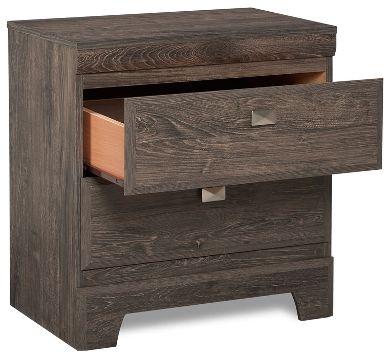 Yorkdale Bedside 2-Drawer Nightstand, 23.5\"W x 24.7\"H, Made in Canada - Grey 